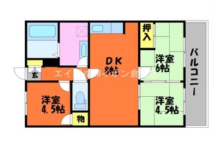 倉敷サンコーポの物件間取画像